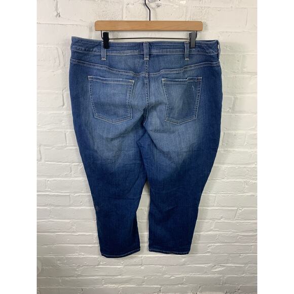 Lane Bryant Women's Boyfriend Capri Leg Jeans Denim Stretch Blue Size 22 - Picture 2 of 4